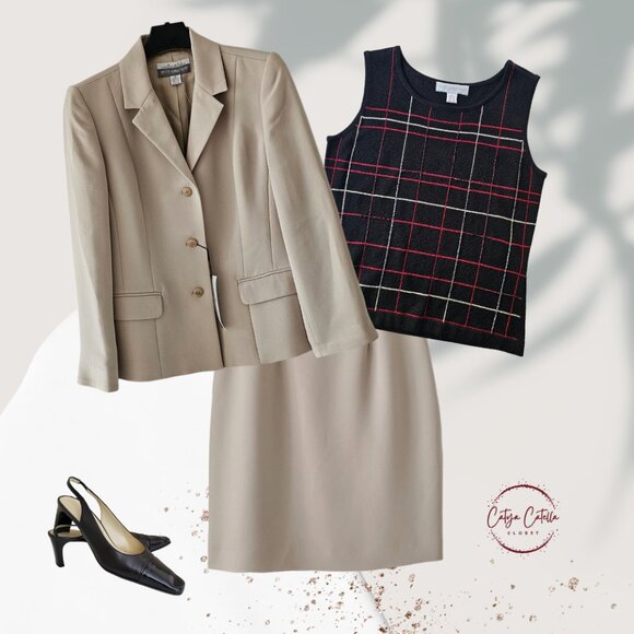 Petite Sophisticate Vintage Single-Breasted Blazer | NWT | 10P | Bone/Cream - Picture 6 of 16